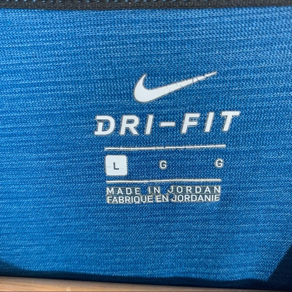 Nike Girls Large Athletic Tank Top Heather Blue Neon Green Logo Crewneck EUC - Picture 5 of 5